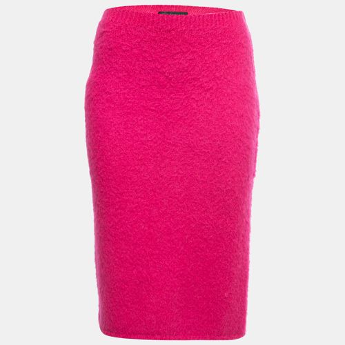 Versace Hot Pink Mohair Blend Knit Pencil Skirt S - Versace - Modalova