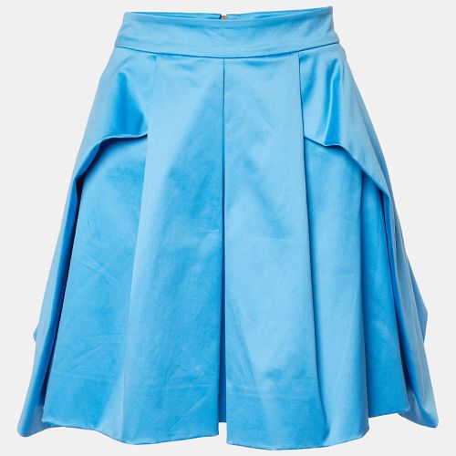 Versace Blue Cotton Pleated Mini Skirt M - Versace - Modalova