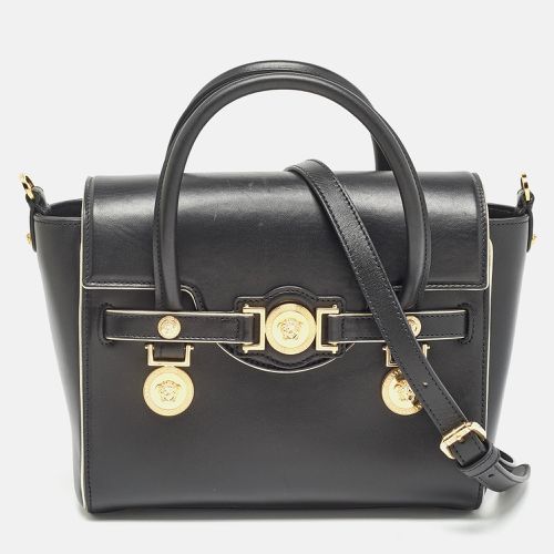 Versace Black Leather Medium Medusa Medallion Tote - Versace - Modalova