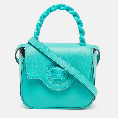 Versace Green Leather Mini La Medusa Top Handle Bag - Versace - Modalova