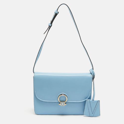 Versace Light Blue Leather DV One Shoulder Bag - Versace - Modalova