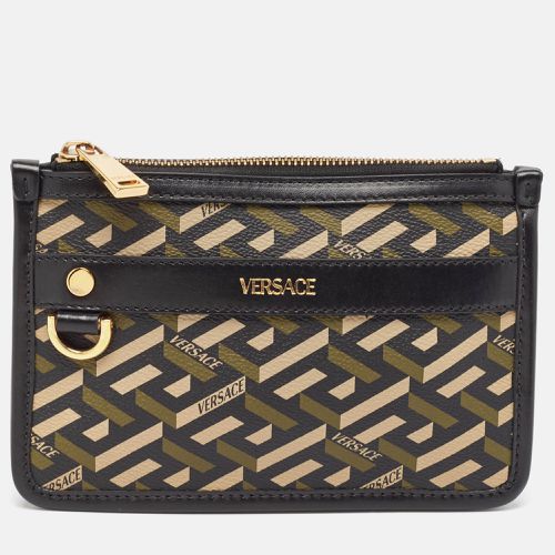 Versace Multicolor Coated Canvas and Leather La Greca Clutch - Versace - Modalova