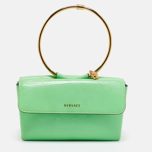 Versace Green Patent Leather Medusa Ring Handle Clutch - Versace - Modalova