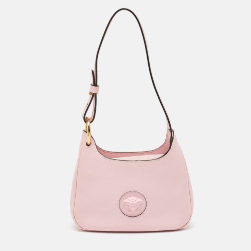 Versace Light Pink Leather La Medusa Shoulder Bag - Versace - Modalova