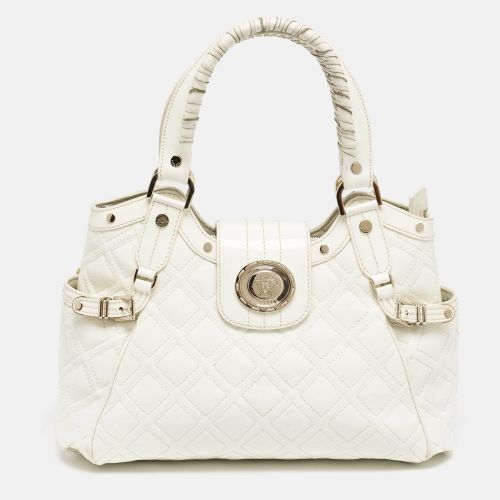 Quilted Patent Leather Satchel - Versace - Modalova