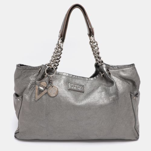 Versace Metallic Leather Chain Shoulder Bag - Versace - Modalova