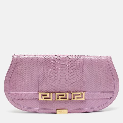 Greca Goddess Oversized Python Clutch - Versace - Modalova