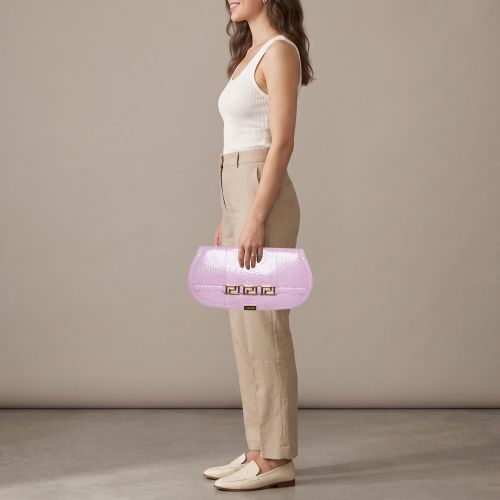 Greca Goddess Oversized Python Clutch - Versace - Modalova