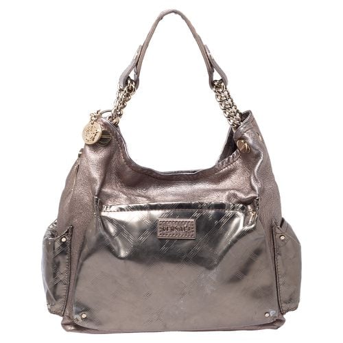 Versace Metallic Leather Pocket Shoulder Bag - Versace - Modalova