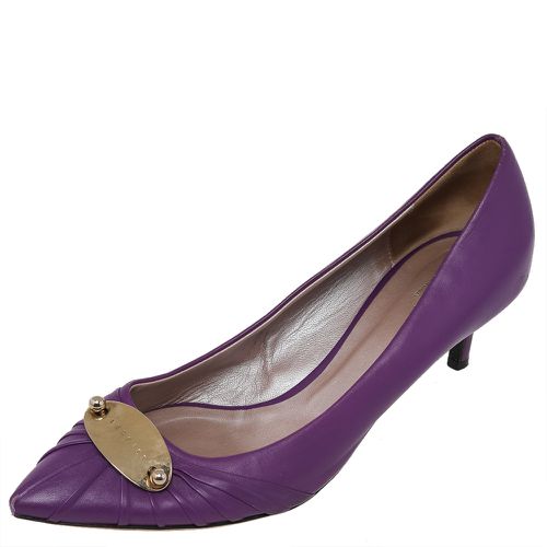 Versace Purple Leather Pointed Toe Pumps Size 41 - Versace - Modalova