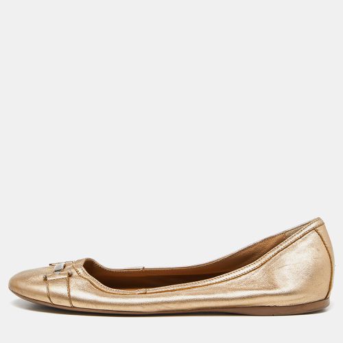 Versace Gold Leather Ballet Flats Size 37 - Versace - Modalova