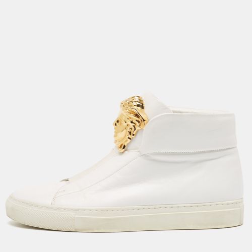 Versace White Leather Palazzo High Top Sneakers Size 36 - Versace - Modalova