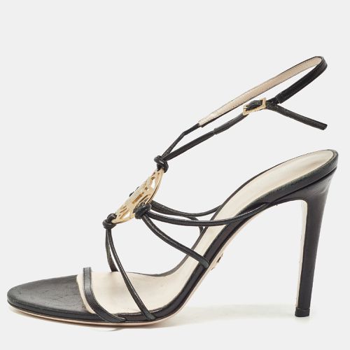 Versace Black Leather Medusa Ankle Strap Sandals Size 39.5 - Versace - Modalova