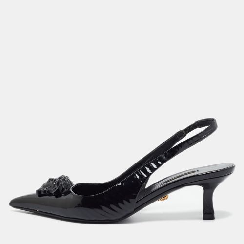 Versace Black Patent La Medusa Slingback Pumps Size 36.5 - Versace - Modalova