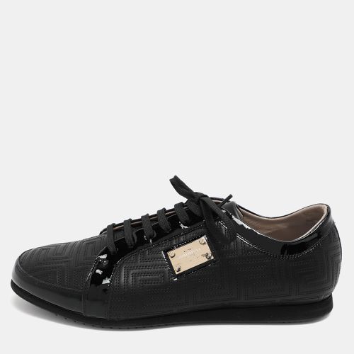 Patent and Leather Low Top Sneakers Size 40 - Versace - Modalova