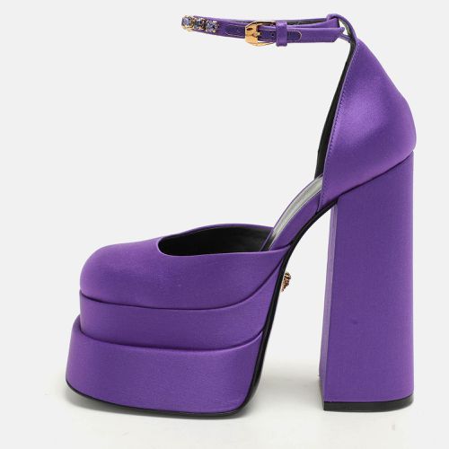 Versace Purple Satin Medusa Aevitas Double Platform Pumps Size 36 - Versace - Modalova