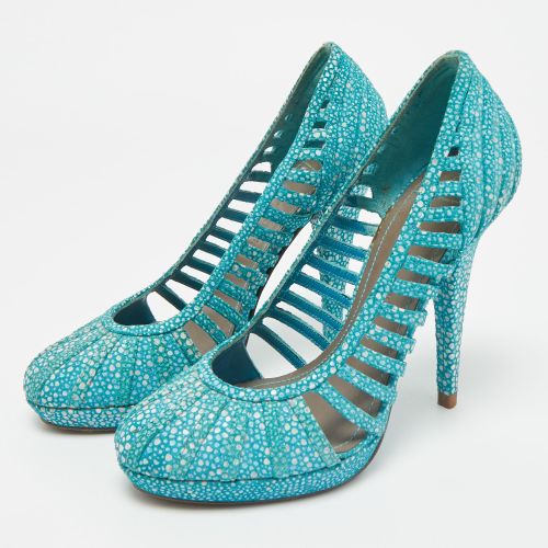 White Suede Platform Pumps Size 37 - Versace - Modalova