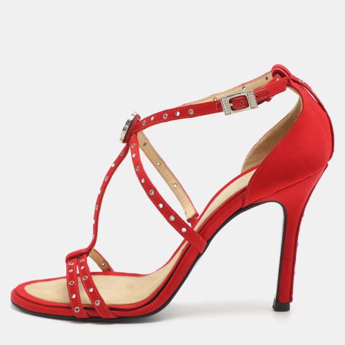 Size 38 Satin Ankle Strap Sandals - Versace - Modalova