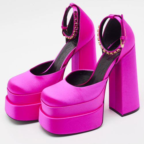 Aevitas Size 38 Satin Double Platform Pumps - Versace - Modalova