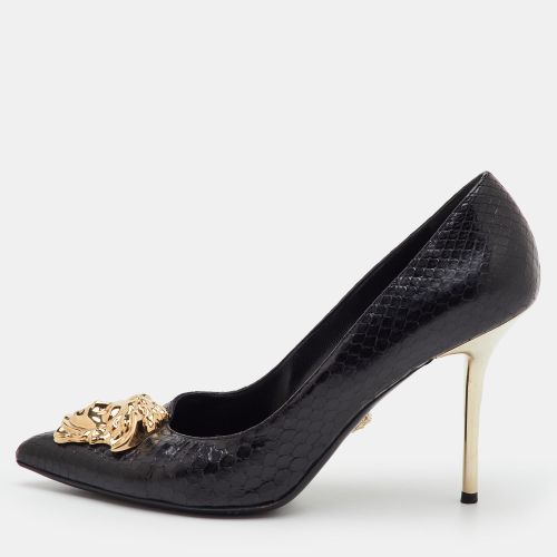 Medusa Size 39 Python Leather Pointed Toe Pumps - Versace - Modalova