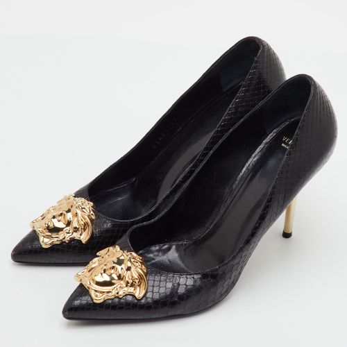 Medusa Size 39 Python Leather Pointed Toe Pumps - Versace - Modalova