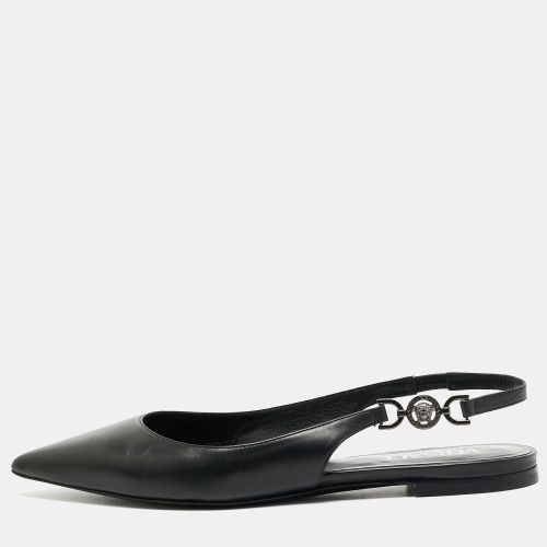 Size 37.5 Leather Slingback Flats - Versace - Modalova