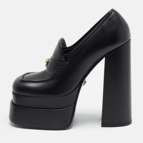 Aevitas Size 41 Leather Platform Loafer Pumps - Versace - Modalova