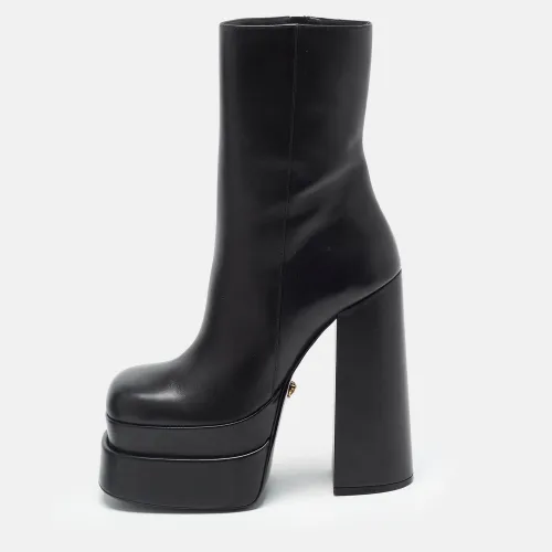 Intrico Size 40 Leather Double Platform Ankle Boots - Versace - Modalova