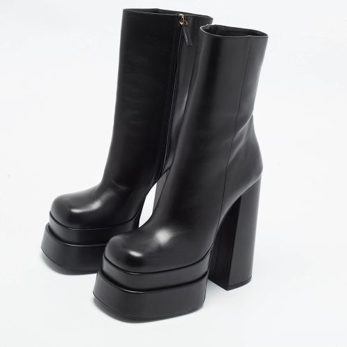 Intrico Size 40 Leather Double Platform Ankle Boots - Versace - Modalova