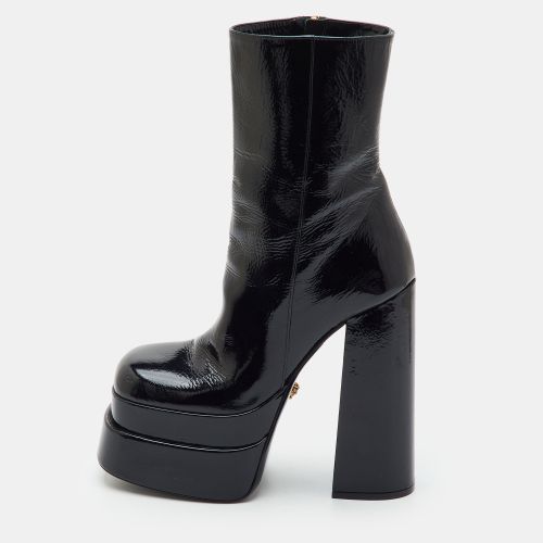 Aevitas Size 38 Patent Leather Double Platform Mid Calf Boots - Versace - Modalova