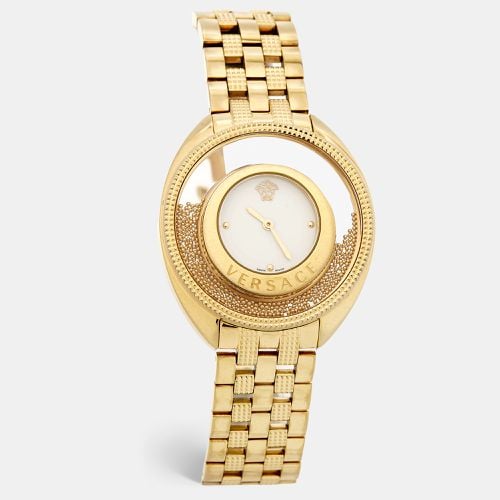 Versace White Yellow Gold Plated Stainless Steel Destiny Spirit 86Q70D002S070 Women's Wristwatch 39 mm - Versace - Modalova