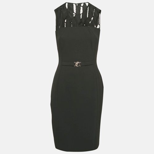 Versace Collection Black Crepe Lace Trim Sleeveless Short Dress M - Versace Collection - Modalova