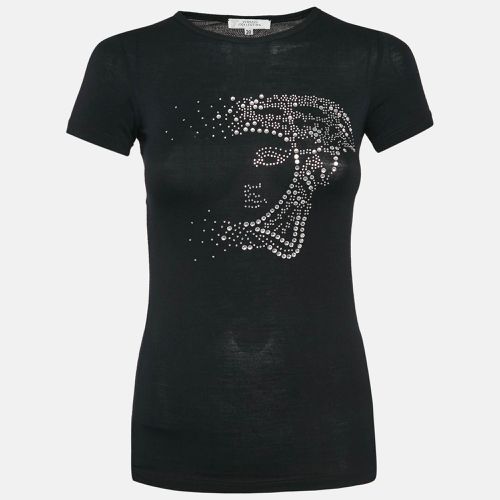 Versace Collection Black Jersey Medusa Embellished T-Shirt S - Versace Collection - Modalova