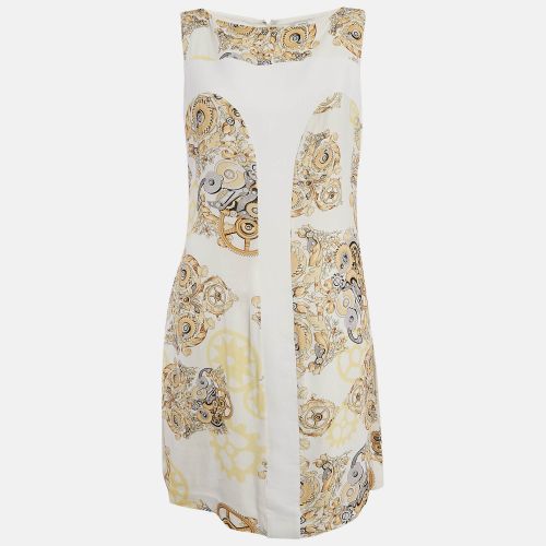 Versace Collection White/Multicolor Printed Crepe Sleeveless Mini Dress M - Versace Collection - Modalova