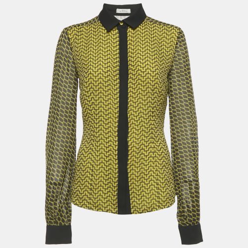 Versace Collection Yellow Printed Silk Shirt M - Versace Collection - Modalova