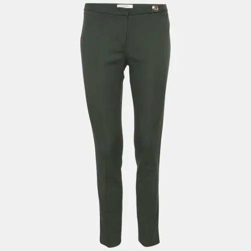Versace Collection Green Crepe Slim Fit Trousers M - Versace Collection - Modalova