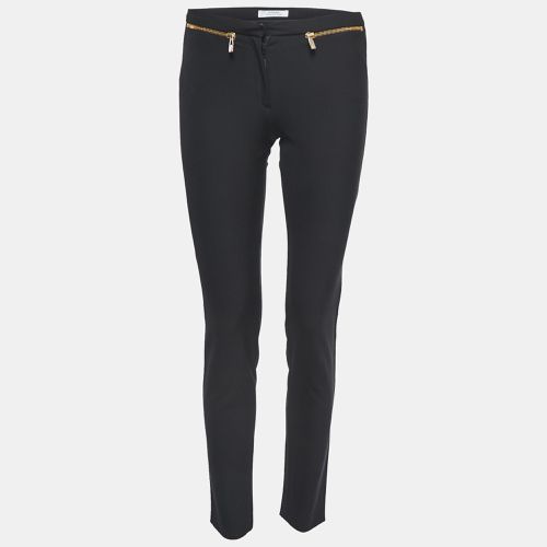 Versace Collection Black Stretch Crepe Front Zip Detail Trousers S - Versace Collection - Modalova