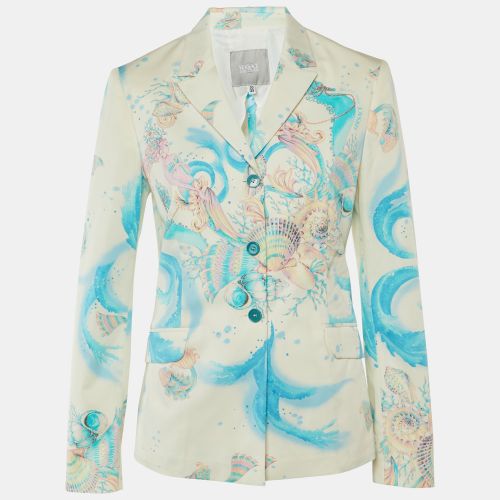 Versace Jeans Couture White Sea Life Print Cotton Blazer M - Versace Jeans Couture - Modalova