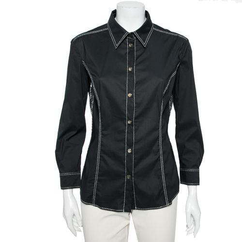 Versace Jeans Couture Black Cotton Sequin Embellished Shirt L - Versace Jeans Couture - Modalova