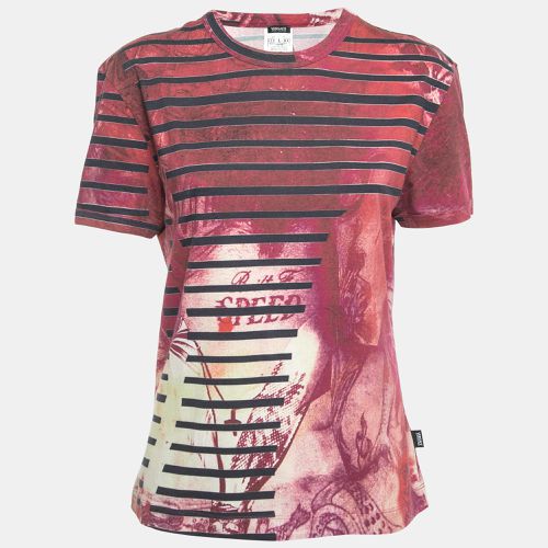 Versace Jeans Couture Pink All-Over Print stretch Cotton Short Sleeve T-Shirt L - Versace Jeans Couture - Modalova