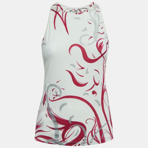 Versace Jeans Couture White/Pink Print Jersey Tank Top S - Versace Jeans Couture - Modalova