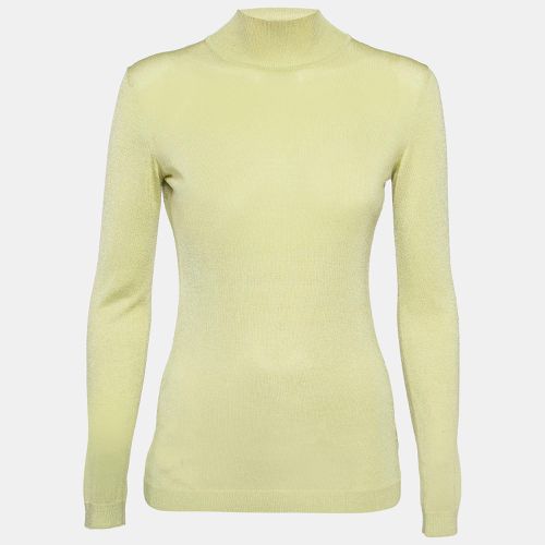 Versace Jeans Couture Lime Green Knit Back Open Sweatshirt XS - Versace Jeans Couture - Modalova