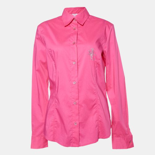 Versace Jeans Couture Pink Cotton Logo Detail Shirt M - Versace Jeans Couture - Modalova