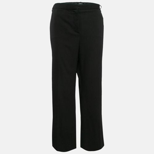 Versace Black Contrast Side Wool Cropped Trousers XL - Versace - Modalova