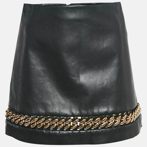 Versace Black Leather Chain Insert Mini Skirt XS - Versace - Modalova