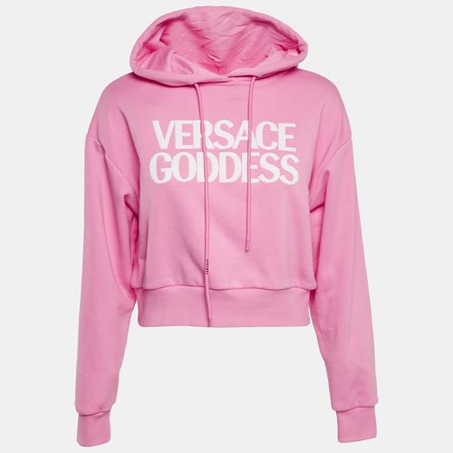 Versace Pink Embroidered Cotton Hoodie S - Versace - Modalova