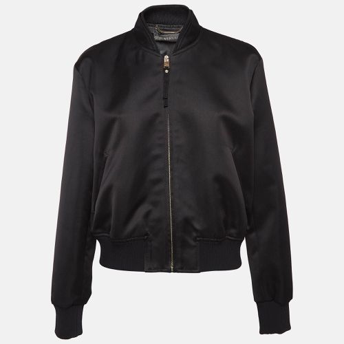 Versace Black Medusa Embroidered Satin Bomber Jacket M - Versace - Modalova