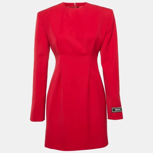 Versace Red Wool Corset Long Sleeve Mini Dress S - Versace - Modalova
