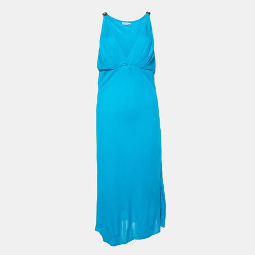 Versace Collection Turquoise Blue Jersey Midi Dress L - Versace - Modalova