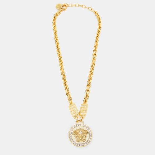 La Medusa Greca Crystal Tone Chain Necklace - Versace - Modalova